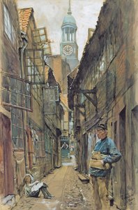 Eine Hintergasse in Hamburg von Franz Skarbina