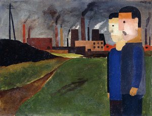 Industrielandschaft mit Arbeitern von Franz W. Seiwert