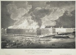 Brand im Winterpalast am 29. Dezember 1837, ca. 1838 von Franz Wolf
