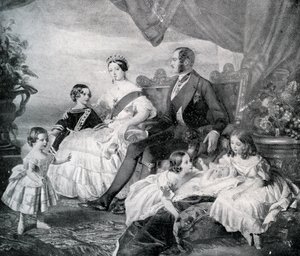 Königin Victoria mit Prinz Albert und ihren Kindern