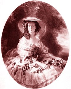 Die Kaiserin Eugenia (1826-1920) (Eugenia von Montijo), Ehefrau von Napoleon III. Gravur von Auguste Adrien Jouanin (Jouannin) (1806-1887) nach Franz Xaver Winterhalter (1805-1873) - 1930