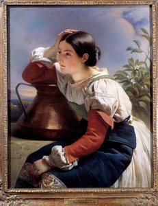 Porträt eines jungen Italieners am Brunnen von Franz Xaver Winterhalter