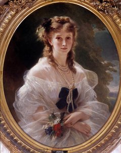 Porträt der Herzogin von Morny, Prinzessin Troubestkoy (oder Troubeztkoy). Gemälde von Franz Xaver Winterhalter (1806-1873) von Franz Xaver Winterhalter