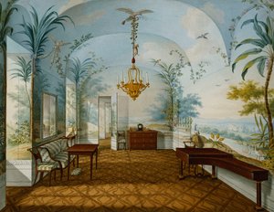 Gemalter Salon im Schloss Schönbrunn, genannt Marians Zeichenzimmer, Schönbrunn, 1831 von Franz Xavier Nachtmann