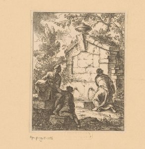 Drei Reisende holen Wasser bei einer Ruine von Franz de Paula Ferg