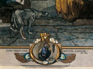 Österreich, Wien, Illustration von Dante Alighieris Göttlicher Komödie (Fegefeuer, Gesang XI) von Franz von Bayros (Detail) von Franz von (1866 1924) Bayros