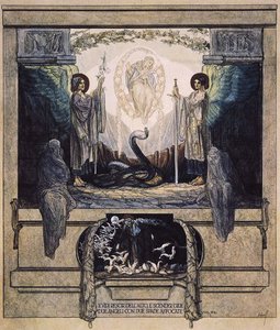 Illustration aus Dantes Göttlicher Komödie, Fegefeuer, Gesang VIII: 24, 1921 von Franz von Bayros