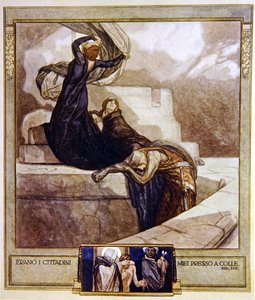 Illustration aus Dantes Göttlicher Komödie, Fegefeuer, Gesang XIII: 115, 1921
