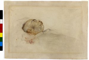 Kaiser Franz Joseph I auf dem Totenbett von Franz von Matsch