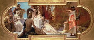 Das griechische Theater aus einer Serie über die Geschichte des Theaters für die Decke des Burgtheaters