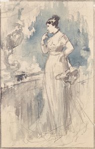 Dame in langem Kleid von Franz von Persoglia