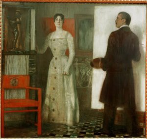 Franz und Mary Stuck im Atelier von Franz von Stuck