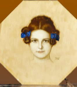 Mary mit blauen Schleifen von Franz von Stuck
