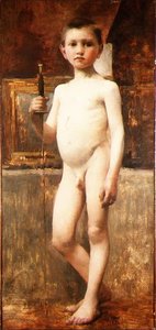 Nackter Junge mit Schwert von Franz von Stuck