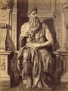 Moses von Michelangelo, zentrale Skulptur des Grabmals von Julius II. von Fratelli Alinari