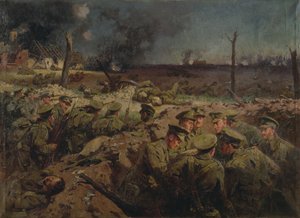 Die 4. Suffolks in Neuve Chapelle am 11. März 1915 von Fred Roe