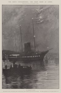 Die Genesung des Königs, die Nachtszene in Cowes von Fred T. Jane