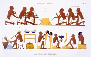 Metallverarbeitung, aus einem seltenen Bericht über Fresken aus Theben, aufgezeichnet 1819-1822 bei seinem zweiten Besuch in Ägypten von Frederic Cailliaud von Frederic (after) Cailliaud