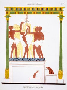 Traubenstampfen, aus einem seltenen Bericht über Fresken aus Theben, aufgezeichnet 1819-1822 bei seinem zweiten Besuch in Ägypten von Frederic Cailliaud