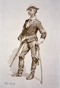 Ein Sergeant der US-Kavallerie, nach einer Zeichnung von 1890 von Frederic (after) Remington