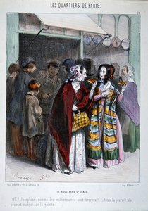 Zwei Pariser essen Kuchen auf dem Boulevard St. Denis, Illustration aus der Serie 