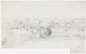 Blick auf die Villa Borghese und ihre Orangerie von der Villa Medici