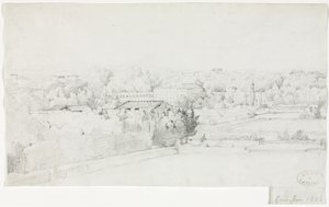 Blick auf die Villa Borghese und ihre Orangerie von der Villa Medici
