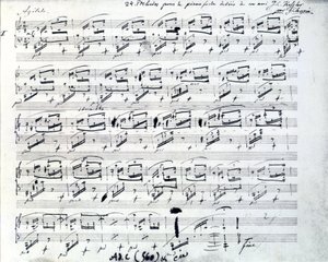 Notenblatt für Präludium 1 für Klavier von Frederic Chopin (1810 - 1849), polnischer Komponist von Frederic Chopin