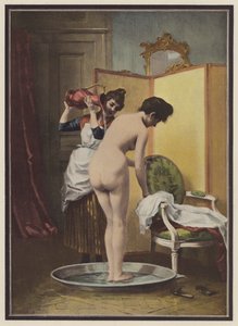 Frau bei ihrer Toilette