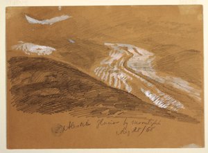 Aletschgletscher im Mondlicht, Berner Alpen, Schweiz von Frederic Edwin Church