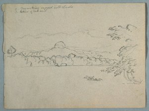 Wolkenbedeckte südamerikanische Berglandschaft neben einer Bucht, Teil 1 von Frederic Edwin Church