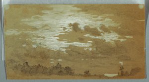 Bewölkter Himmel über einem bewaldeten Kamm, Niagara