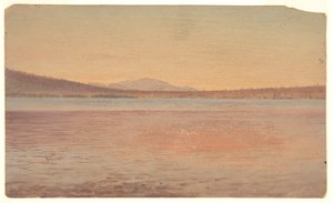 Ferne Ansicht der Berge Katahdin und Traveller vom See Millinocket von Frederic Edwin Church
