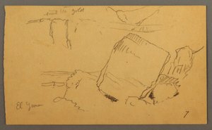 Zeichnung, Felsen, Februar möglicherweise 1868