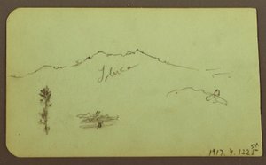 Kirche; Verso: Berglandschaft, "Taluca", 1883 von Frederic Edwin Church