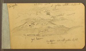 Zeichnung, Wolkenbedeckte Berge, 1889
