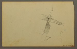 Zeichnung, Wolkenstudie, Hügel, 1844