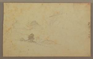 Zeichnung, Bewölkter Himmel über Tal, Juli 1863 von Frederic Edwin Church