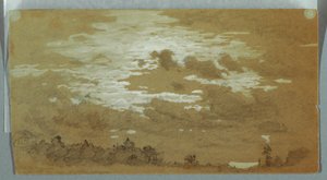 Bewölkter Himmel über einem bewaldeten Grat, Niagara, möglicherweise 1858