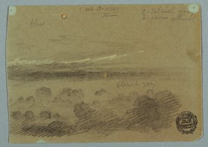 Bewölkter Himmel über Bergen, 19. Juli 1866
