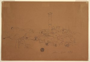 Zeichnung, Gefallene Säule, Tempel des Olympischen Zeus, Athen, 24. April 1869