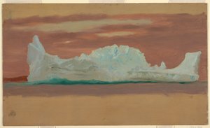 Schwimmende Eisberge unter bewölktem Himmel, Neufundland, Juli 1859