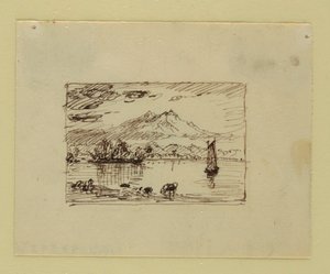 Zeichnung, Imaginäre Landschaft, ca. 1850
