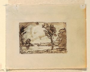 Zeichnung, Imaginäre Landschaft mit, ca. 1870–73