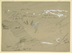 Landschaften in den Berner Alpen, nahe Bel Alp, Schweiz, September 1868