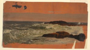 Zeichnung, Küste von Maine, Brandung, ca. 1850