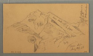 Zeichnung, Mittelalterliche Burg, Hauskaskade, 24. August 1868
