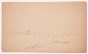 Zeichnung, Mount Katahdin vom Westen, August 1852 von Frederic Edwin Church