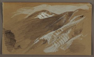 Zeichnung, Berglandschaft, Jamaika, Westindien, August 1868 von Frederic Edwin Church