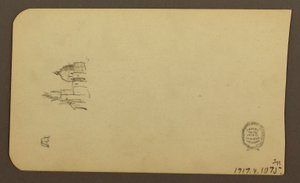 Zeichnung, Berglandschaft; Verso: Kirche mit Kuppel, April 1885
